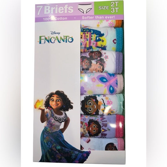 Disney Girls Encanto Print Briefs, 7-Pack, - Picture 4 of 4
